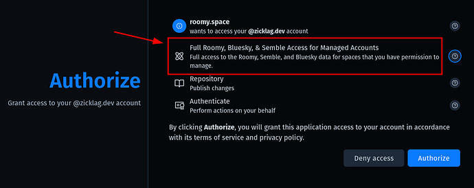 Full Roomy, Bluesky, & Semble Access for Managed Accounts Full access to the Roomy, Semble, and Bluesky data for spaces that you have permission to manage.
